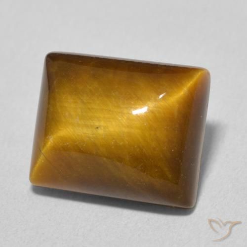 Olho de Tigre Castanho médio Natural 6.17ct, baguete, Opaco