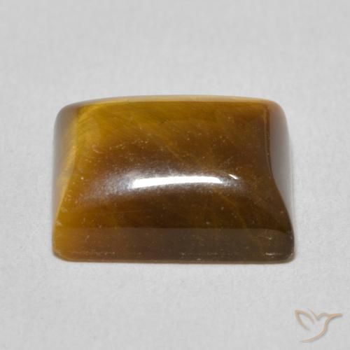 Olho de Tigre Castanho médio Natural 6.17ct, baguete, Opaco
