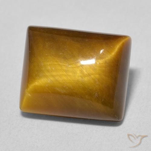 Olho de Tigre Medium Light-Brown Natural 6.16ct, baguete, Opaco