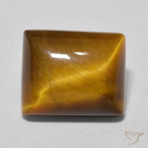 6.18ct Natural Medium Light-Brown Olho de Tigre, baguete, Opaco