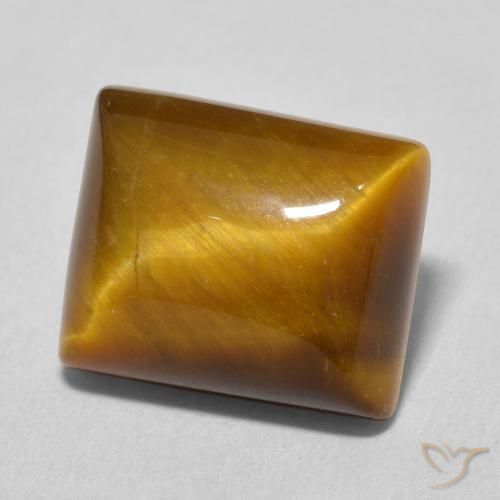 Olho de Tigre Medium Light-Brown Natural 6.18ct, baguete, Opaco