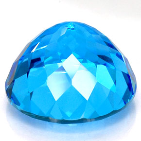 Topázio azul natural 35,67ct, corte redondo, VVS
