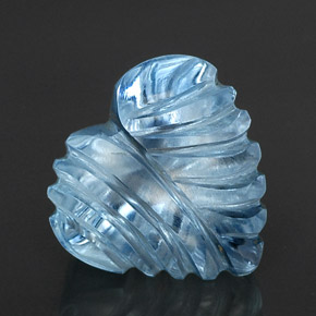 Topázio azul natural 21,42ct, formato de coração, transparente