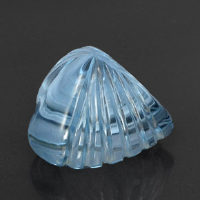 Topázio azul natural 21,42ct, formato de coração, transparente