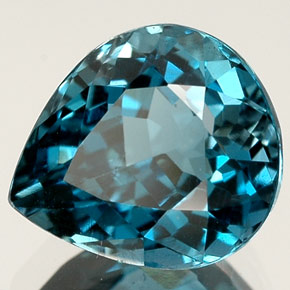 Topázio azul natural 2,84ct, formato de pêra, VVS-VS