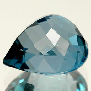 Topázio azul natural 2,84ct, formato de pêra, VVS-VS