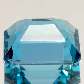 Topázio azul natural 5,23ct, corte esmeralda, VS