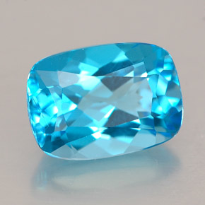 Topázio azul natural 3,58ct, almofada cortada, VVS