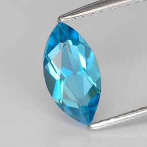 Topázio azul natural 1,40ct, marquise, VVS-VS