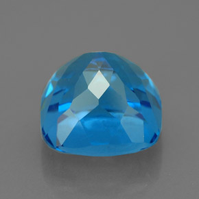 Topázio azul natural 6,62ct, almofada cortada, VS