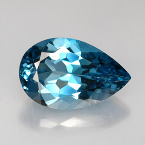 Topázio azul natural 5,24ct, formato de pêra, VS