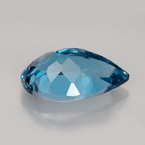 Topázio azul natural 5,24ct, formato de pêra, VS
