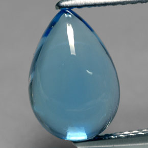 Topázio azul natural 4,24ct, formato de pêra, transparente