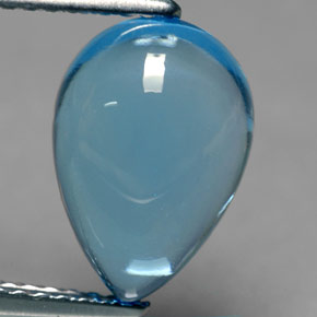 Topázio azul natural 4,24ct, formato de pêra, transparente
