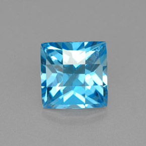 Topázio azul natural 3,20ct, quadrado, VVS-VS