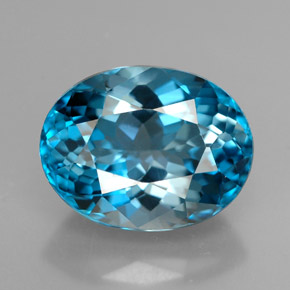 Topázio azul natural 3,13ct, corte oval, VVS