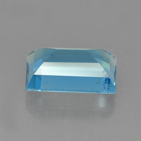 Topázio azul natural 2,17ct, baguete, VS