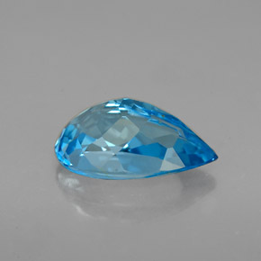 Topázio azul natural 2,40ct, formato de pêra, VVS-VS