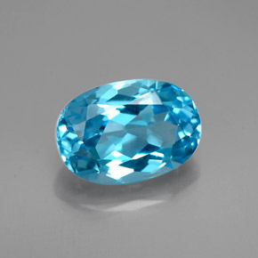 Topázio azul natural 2,17ct, corte oval, VVS-VS