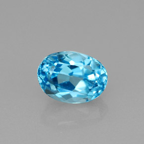 Topázio azul natural 1,81ct, corte oval, VS