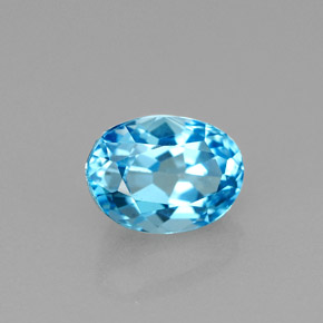 Topázio azul natural 1,81ct, corte oval, VS