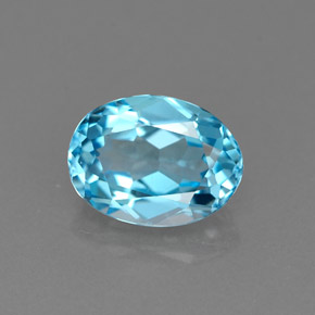 Topázio azul natural 1,84ct, corte oval, VVS-VS