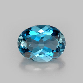 Topázio azul natural 1,61ct, corte oval, VVS