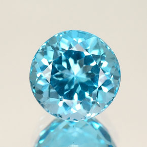 Topázio azul natural 2,73ct, corte redondo, IF