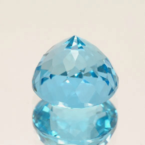 Topázio azul natural 2,73ct, corte redondo, IF