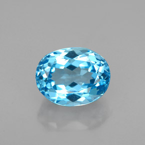 Topázio azul natural 2,84ct, corte oval, VVS