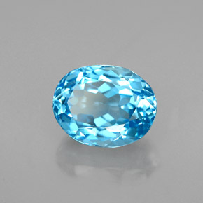 Topázio azul natural 2,84ct, corte oval, VVS