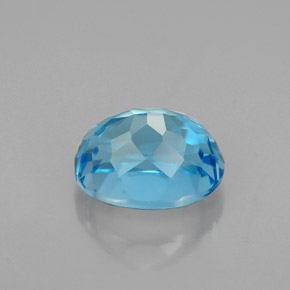 Topázio azul natural 2,84ct, corte oval, VVS