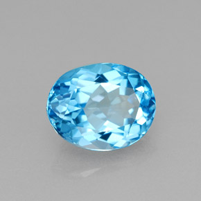 Topázio azul natural 2,48ct, corte oval, VVS