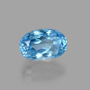 Topázio azul natural 2,76ct, corte oval, VVS