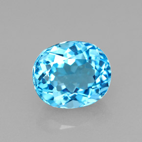Topázio azul natural 2,19ct, corte oval, VVS-VS