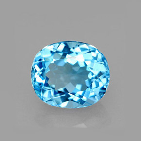 Topázio azul natural 2,19ct, corte oval, VVS-VS