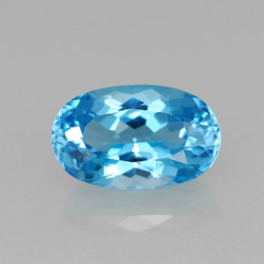 Topázio azul natural 2,61ct, corte oval, VVS-VS