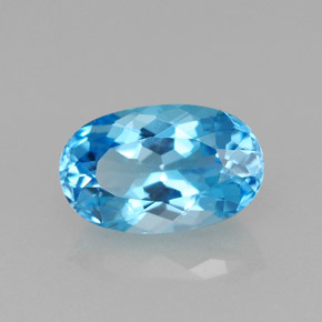 Topázio azul natural 2,61ct, corte oval, VVS-VS