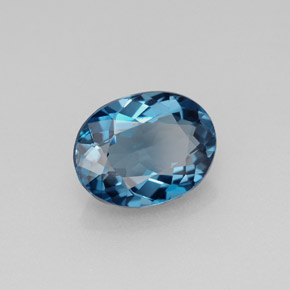 Topázio azul natural 2,43ct, corte oval, VVS