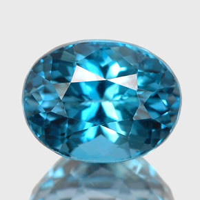 Topázio azul natural 2,63ct, corte oval, VVS
