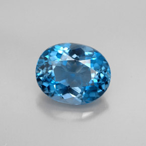Topázio azul natural 2,21ct, corte oval, VVS
