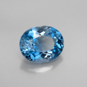 Topázio azul natural 2,21ct, corte oval, VVS
