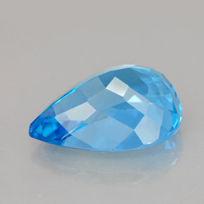 Topázio azul natural 9,79ct, formato de pêra, VVS