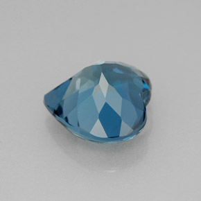 Topázio azul natural 4,23ct, formato de coração, VVS