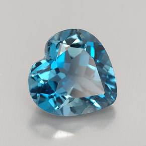 Topázio azul natural 4,01ct, formato de coração, VVS