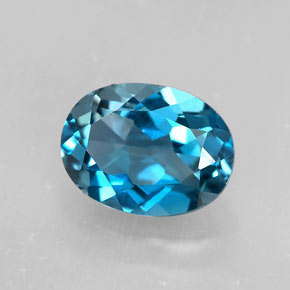 Topázio azul natural 1,64ct, corte oval, VVS