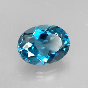 Topázio azul natural 1,64ct, corte oval, VVS
