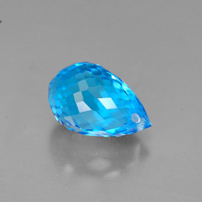 Topázio azul natural 2,23ct, briolete, VVS