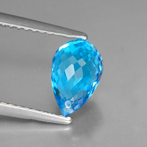 Topázio azul natural 2,23ct, briolete, VVS