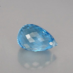Topázio azul natural 2,25ct, briolete, VVS